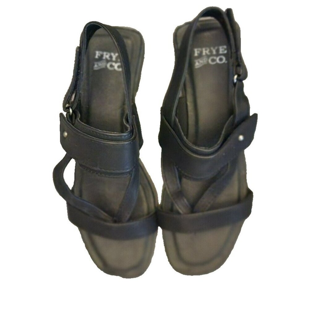 Frye and Co. Cassia Flat Sandals Black Adjustable Strap Size 6 M - Picture 5 of 9